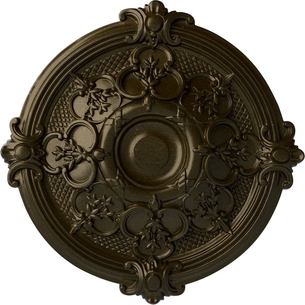 Ekena Millwork Hamilton Ceiling Medallion (Fits Canopies up to 3 3/4"), Hnd-Painted Green Gold, 17 3/8"OD x 1 3/4"P CM17HAGGS - main